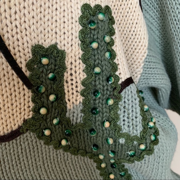 Vintage Cervelle Southwest Cactus Novelty Sweater - Picture 5 of 11
